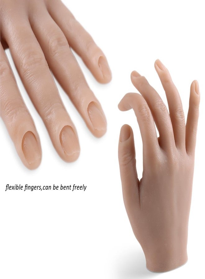 Fcozpjk Silicone Practice Hand for Acrylic Nails, Soft Flexible Fake Hand Practice Nail Acrylic Technician Fake Nail Mannequin Hand with 100PCS False Nail Tips, Nail Art Beginner Kit Training Tools - Image 3
